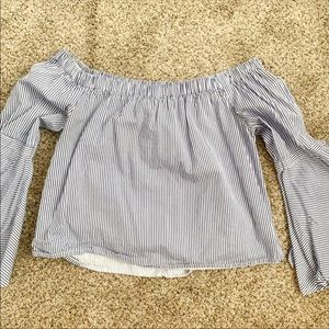 Women’s blue and white striped top